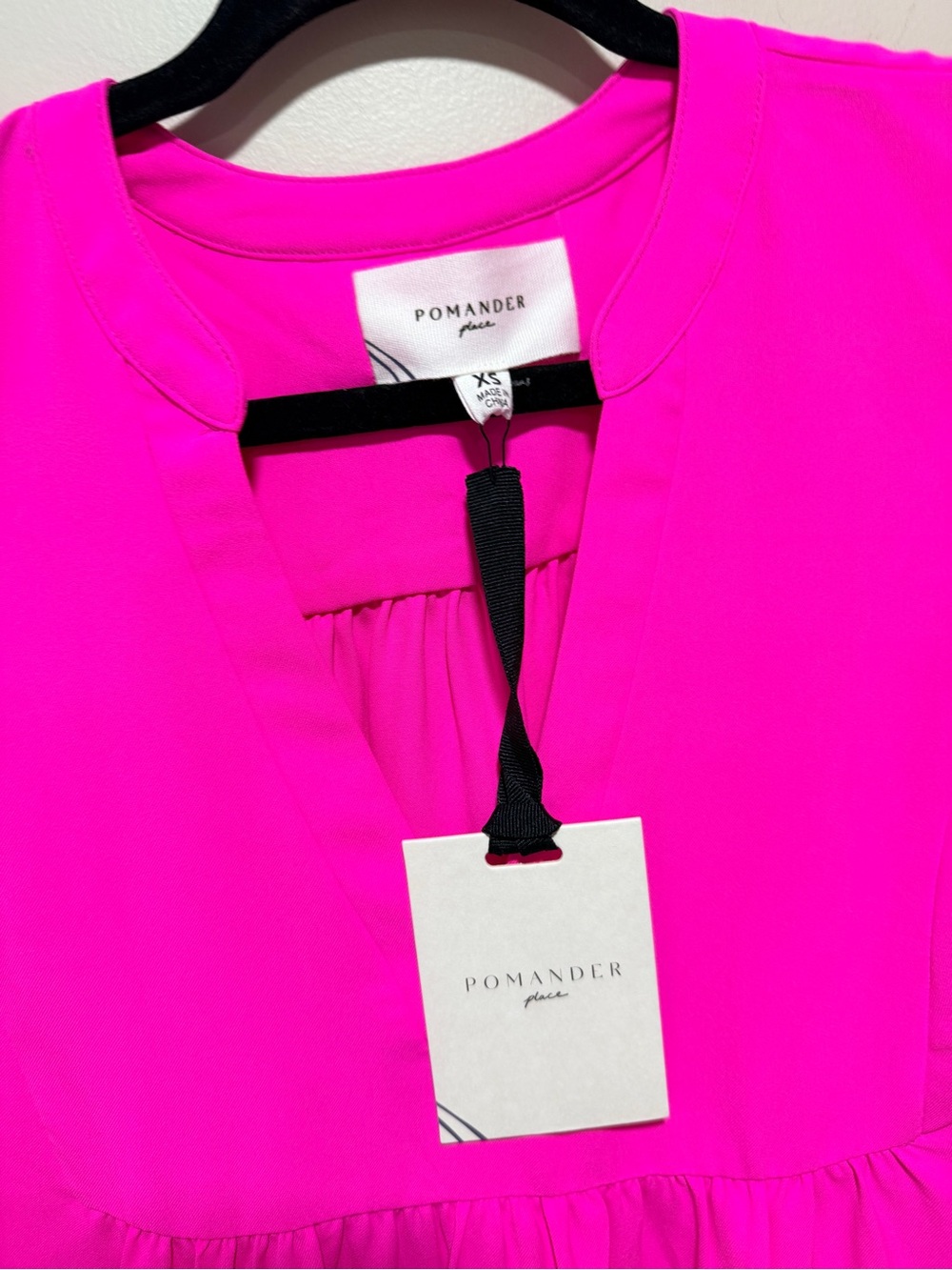 Pomander Place Kenzo Dress NWT XS Hot Pink Tiered Mini Crepe Tuckernuck - Picture 6 of 14